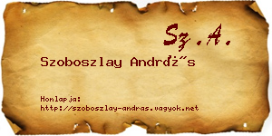 Szoboszlay András névjegykártya