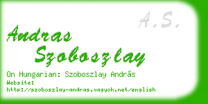 andras szoboszlay business card
